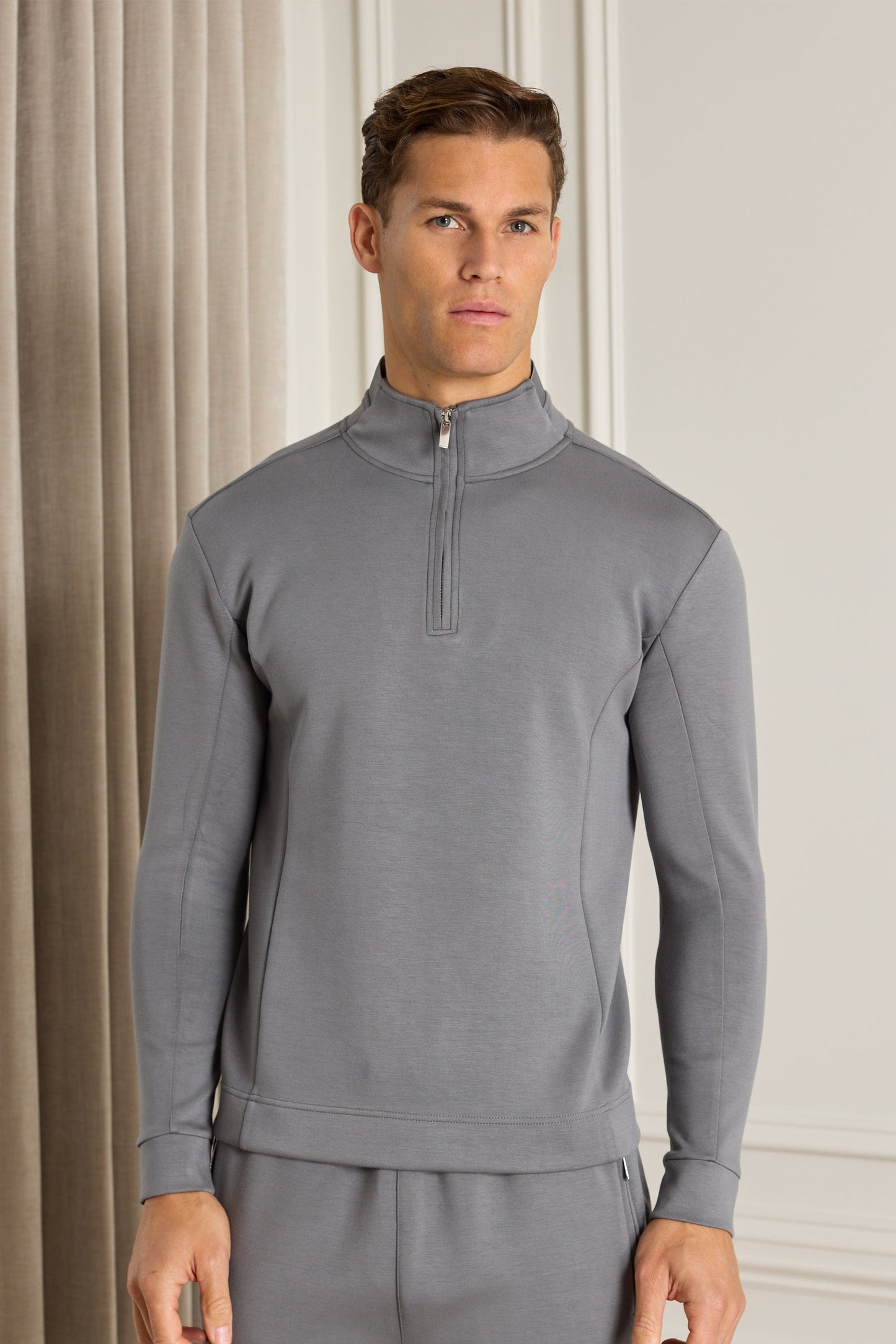 Luxe Half-Zip - Mid Grey