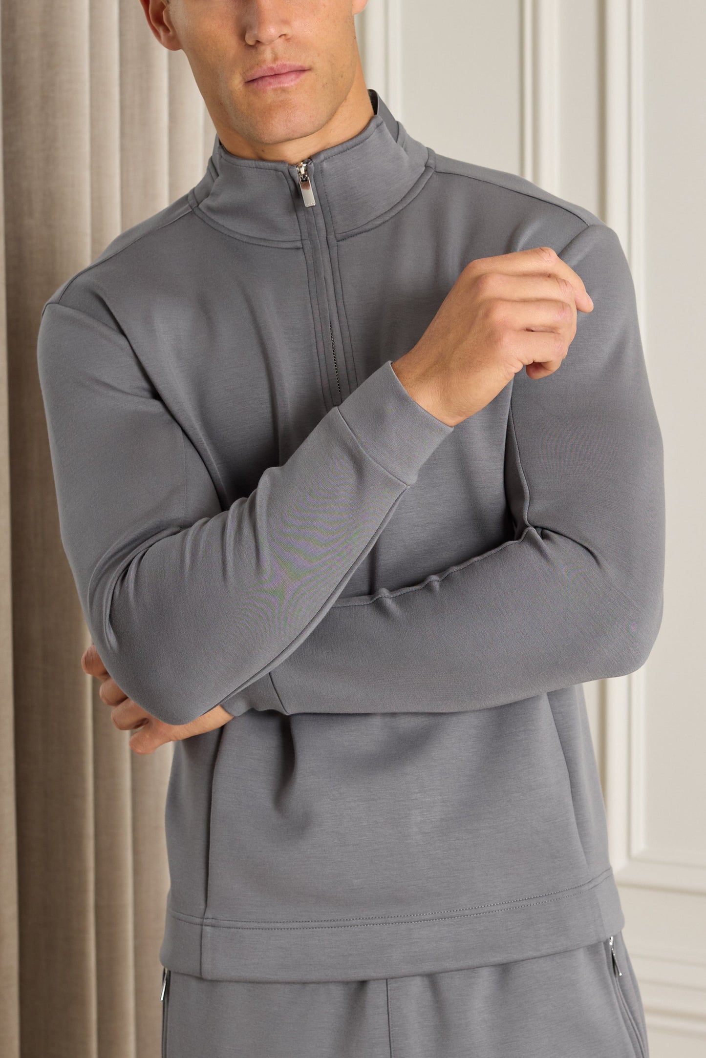 Luxe Half-Zip - Mid Grey