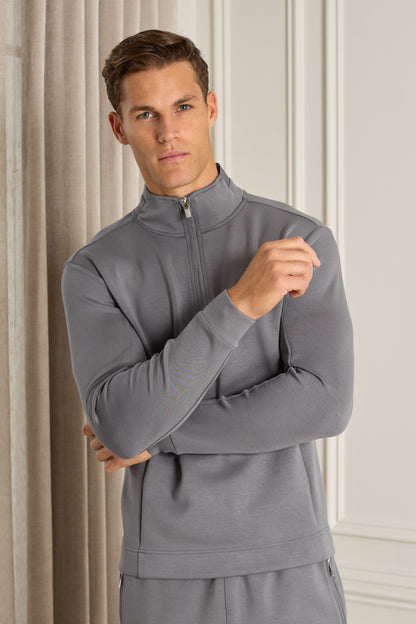 Luxe Half-Zip - Mid Grey